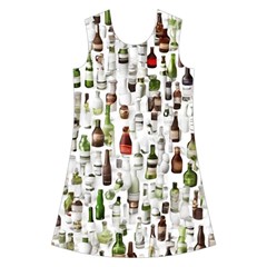 Bottle Chic Print Patterns Kids  Short Sleeve Velvet Dress from ArtsNow.com Front