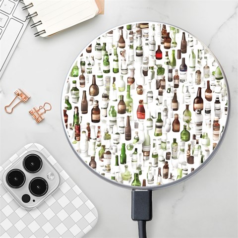 Bottle Chic Print Patterns Wireless Fast Charger(White) from ArtsNow.com Front