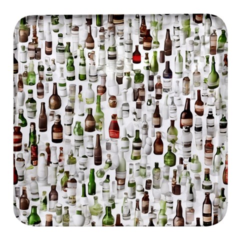 Bottle Chic Print Patterns Square Glass Fridge Magnet (4 pack) from ArtsNow.com Front