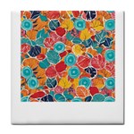 floral and leaves pattern Tile Coaster