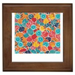 floral and leaves pattern Framed Tile