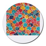 floral and leaves pattern Round Mousepad