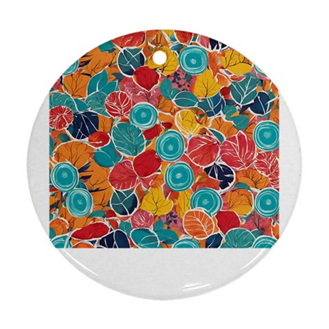 floral and leaves pattern Ornament (Round) from ArtsNow.com Front