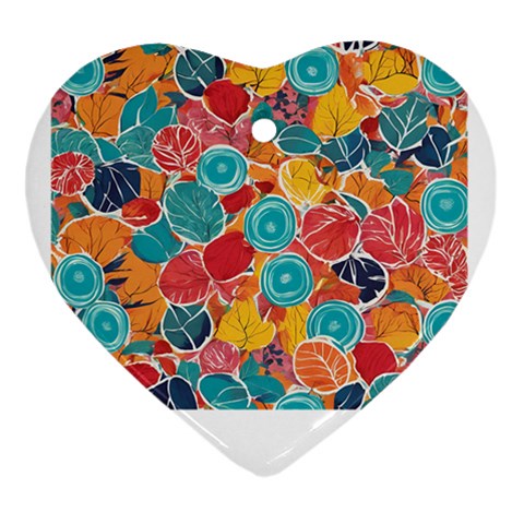 floral and leaves pattern Ornament (Heart) from ArtsNow.com Front