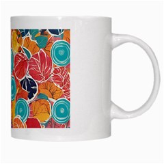 floral and leaves pattern White Mug from ArtsNow.com Right