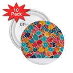 floral and leaves pattern 2.25  Buttons (10 pack) 