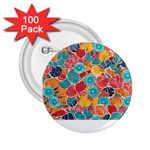 floral and leaves pattern 2.25  Buttons (100 pack) 