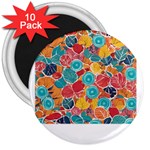 floral and leaves pattern 3  Magnets (10 pack) 