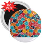 floral and leaves pattern 3  Magnets (100 pack)