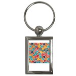 floral and leaves pattern Key Chain (Rectangle)