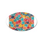 floral and leaves pattern Sticker (Oval)