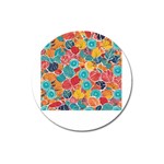 floral and leaves pattern Magnet 3  (Round)