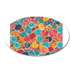 floral and leaves pattern Oval Magnet