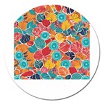 floral and leaves pattern Magnet 5  (Round)