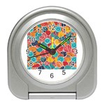 floral and leaves pattern Travel Alarm Clock