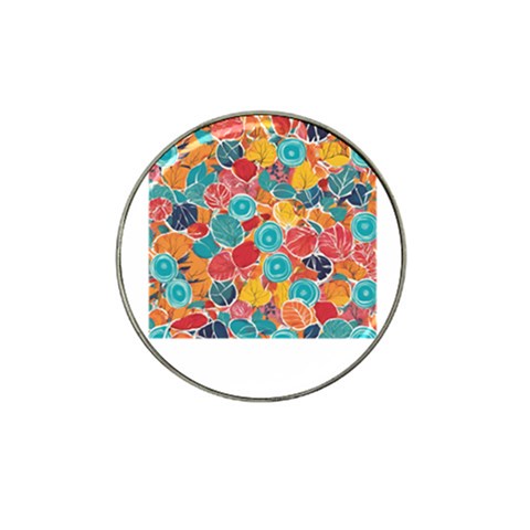 floral and leaves pattern Hat Clip Ball Marker (4 pack) from ArtsNow.com Front