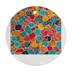 floral and leaves pattern Round Ornament (Two Sides)