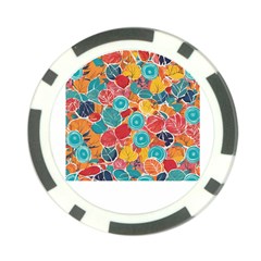 floral and leaves pattern Poker Chip Card Guard from ArtsNow.com Front