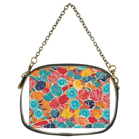 floral and leaves pattern Chain Purse (One Side) from ArtsNow.com Front