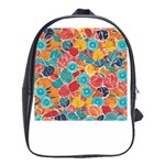 floral and leaves pattern School Bag (Large)