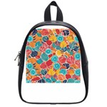 floral and leaves pattern School Bag (Small)