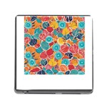 floral and leaves pattern Memory Card Reader (Square 5 Slot)