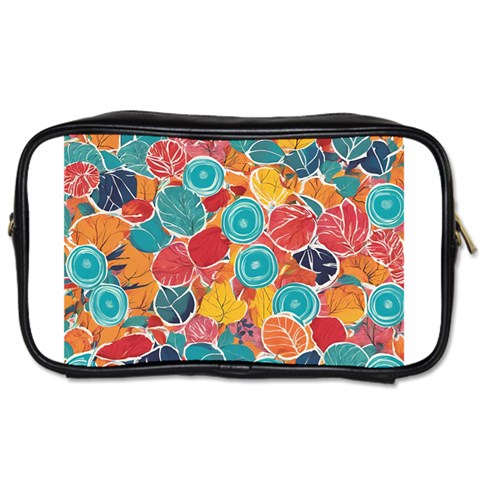 floral and leaves pattern Toiletries Bag (One Side) from ArtsNow.com Front