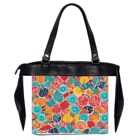 floral and leaves pattern Oversize Office Handbag (2 Sides) from ArtsNow.com Back