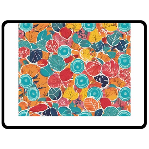 floral and leaves pattern Fleece Blanket (Large) from ArtsNow.com 80 x60  Blanket Front