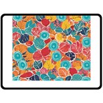 floral and leaves pattern Fleece Blanket (Large)