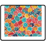 floral and leaves pattern Fleece Blanket (Medium)