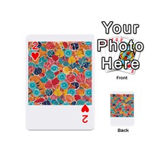 floral and leaves pattern Playing Cards 54 Designs (Mini) from ArtsNow.com Front - Heart2