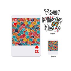 floral and leaves pattern Playing Cards 54 Designs (Mini) from ArtsNow.com Front - Heart10