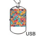 floral and leaves pattern Dog Tag USB Flash (One Side)