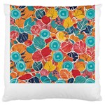 floral and leaves pattern Large Cushion Case (One Side)