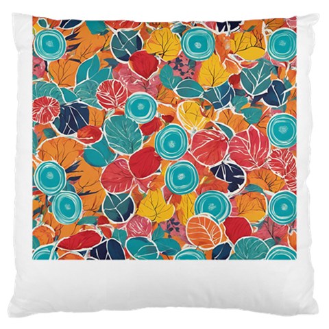 floral and leaves pattern Large Cushion Case (Two Sides) from ArtsNow.com Back