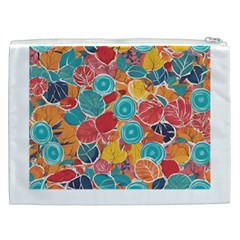 floral and leaves pattern Cosmetic Bag (XXL) from ArtsNow.com Back