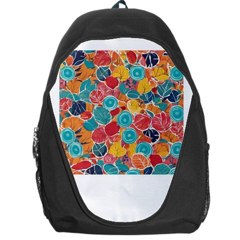 floral and leaves pattern Backpack Bag from ArtsNow.com Front