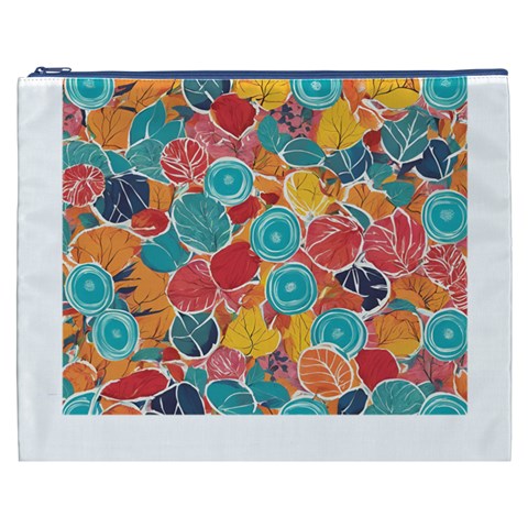 floral and leaves pattern Cosmetic Bag (XXXL) from ArtsNow.com Front