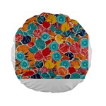 floral and leaves pattern Standard 15  Premium Round Cushions