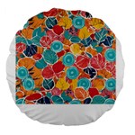 floral and leaves pattern Large 18  Premium Round Cushions