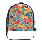 floral and leaves pattern School Bag (XL)