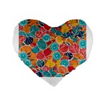 floral and leaves pattern Standard 16  Premium Heart Shape Cushions