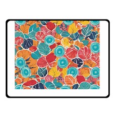 floral and leaves pattern Two Sides Fleece Blanket (Small) from ArtsNow.com 45 x34  Blanket Front