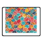 floral and leaves pattern Two Sides Fleece Blanket (Small)