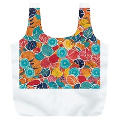 floral and leaves pattern Full Print Recycle Bag (XL) from ArtsNow.com Back