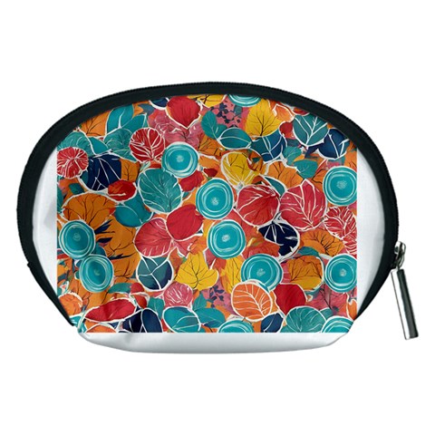 floral and leaves pattern Accessory Pouch (Medium) from ArtsNow.com Back