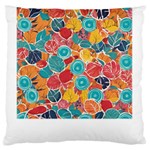 floral and leaves pattern Standard Premium Plush Fleece Cushion Case (One Side)