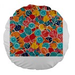 floral and leaves pattern Large 18  Premium Flano Round Cushions