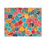 floral and leaves pattern Two Sides Premium Plush Fleece Blanket (Mini)